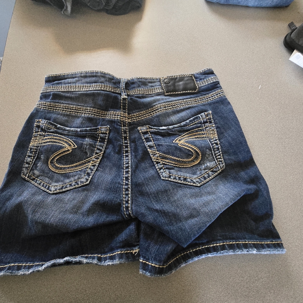 Silver Jeans Dark Blue Jean Shorts